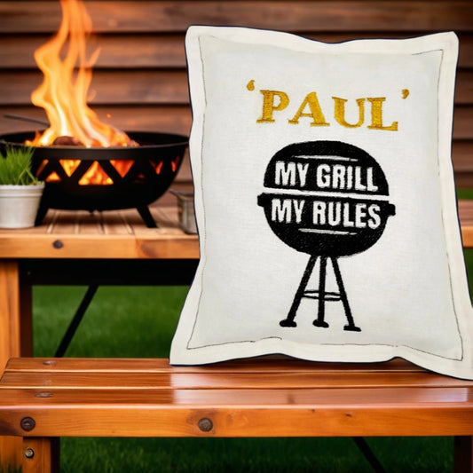 Grill-Liebhaber aufgepasst: Personalisiertes Besticktes Kissen – Das perfekte Geschenk für Grillmeister!