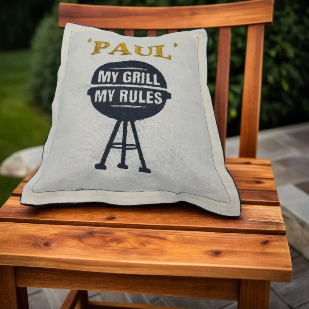 Grill-Liebhaber aufgepasst: Personalisiertes Besticktes Kissen – Das perfekte Geschenk für Grillmeister!